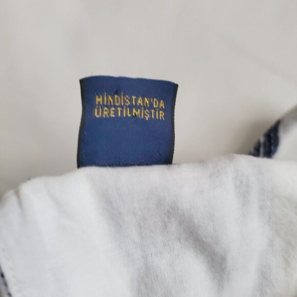 POLO Ralph Lauren Girls Blue Striped High Neck Pom-Pom Hem Sleeveless Top Sz 10 - Picture 7 of 12